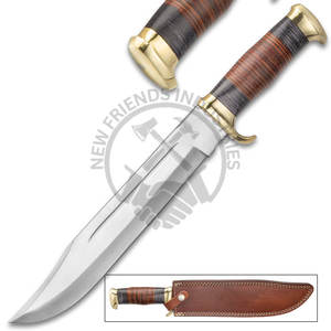 New Edition Wholesale Customized OEM ODM Sharp Fixed Blade Bowie Knife Hand Forged Damascus Steel <b>Hunting</b> Knife Leather Sheath - Product Image 2