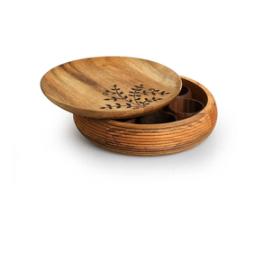 Boîte à épices en bois, design manuel, forme hexagonale, boîte d'emballage pour sel de bain avec cuillère, pot à épices de cuisine - Product Image 4