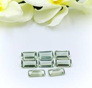 Piedra preciosa de amatista verde de calidad AAA de 12*6 mm, amatista natural facetada en forma de octágono, piedra curativa a precio de mayorista. - Product Image 1