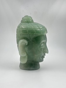 Natural Green Aventurine Buddha Head Hand Carved Gemstone Meditation <b>Statue</b> Spiritual Decor Wholesale Supplier - Product Image 4