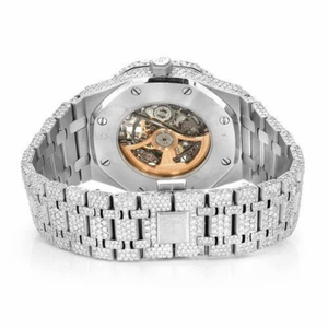 Fully Iced Out Skeleton Moissanite Automatic <b>Watch</b> Men Luxury Stainless Steel Diamond Look Hip Hop Custom Logo <b>Mechanical</b> - Product Image 3