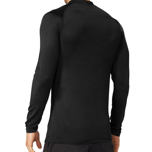 Custom <b>Men</b> Long Sleeve <b>Shirt</b> Blank Plain Black Crewneck <b>Compression</b> Workout T-<b>Shirt</b> Quick Dry Performance Sportswear Mock - Product Image 2