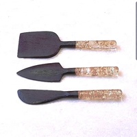 Ensemble de 2 couverts vintage en bois et résine de qualité supérieure pour cadeaux, fabrication indienne