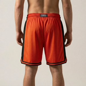 <b>Men's</b> Custom Basketball <b>Shorts</b> With Pockets | <b>Patch</b> Embroidery Quick Dry High Quality Heavy Mesh <b>Shorts</b> - Product Image 3