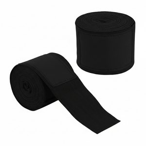 Solid <b>Black</b> Heavy Duty Hand <b>Wraps</b> Moisture Wicking Boxing Bandages for Professional Sports Bulk - Product Image 1