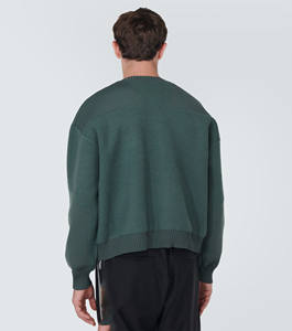 Suéter Verde Acanalado Elegante para Hombre con Diseño Moderno, Sudadera con Capucha Cómoda y a la Moda para Uso Casual - Product Image 3
