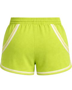 Women <b>Lime</b> <b>Green</b> Sports <b>Shorts</b> Polyester Spandex Breathable Mesh Panel Elastic Waist Drawstring Gym Running Workout Casual - Product Image 2