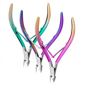 Multi Color Stainless Steel Nail Clipper Wide Jaw Opening Unique Double Spring Design Customized Logo Print Cuticle Nipper - Product Image 1