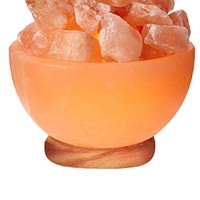 Bol à feu en sel rose de l'Himalaya, lampe de table artisanale en pierre naturelle, décoration intérieure pour la maison