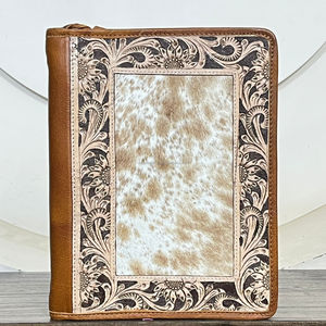Porte-documents en cuir de vachette de qualité supérieure avec fermeture éclair, classeur à anneaux, bloc-notes et étuis d'organisation professionnelle - Product Image 3