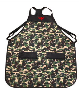 Tabliers de barbier professionnels personnalisés TACTUS en toile imprimée à bretelles croisées - Product Image 1