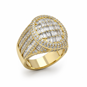 Men's SHRAMAN DIAMOND Luxury Iced 925 Sterling Silver Gold Plated Prong Setting Baguette Moissanite Hip Hop Rapper <b>Custom</b> <b>Rings</b> - Product Image 2