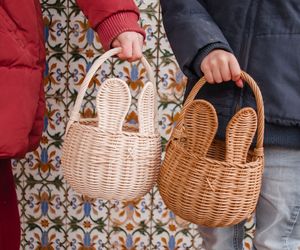 Eco Friendly Handwoven Rattan <b>Bunny</b> Ear <b>Easter</b> Cute Handmade With Handle <b>Baskets</b> For Room Home Decor From Vietnam Wholesales - Product Image 3