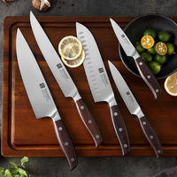 Ensemble de couteaux de chef professionnels ZA DAMASCUS MAKERS, lame en acier inoxydable faite à la main, finition de qualité supérieure, 6 pièces, bord droit, main droite, 12 pouces+