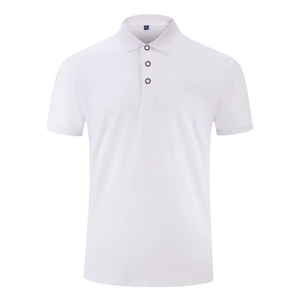 <b>Men's</b> <b>Black</b> Short Sleeve Cotton <b>Polo</b> Shirt Regular Fit Solid Color Casual Knitted Pique Breathable Design - Product Image 2