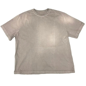 T-shirt pour homme à manches courtes, coupe classique, 100% coton, lavé à l'acide, respirant, anti-rétrécissement, haute qualité, vente chaude - Product Image 4