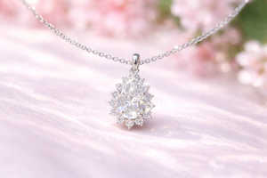 Lurba Jewels 1.95 Ct Pear Cut Moissanite Halo Set Christian Vintage Wedding <b>Pendant</b> Charm <b>Solid</b> 14k White <b>Gold</b> Women's - Product Image 2