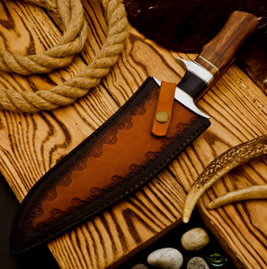 Couteau Bowie artisanal de qualité supérieure en acier carbone avec manche en bois dur |   Couteau de camping de qualité industrielle, couteau artisanal en métal OEM pour l'extérieur - Product Image 3