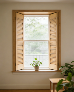 Traditional Solid Wood <b>Shutters</b> Farmhouse Barn Door Interior Wall Decor Modern Minimalist Wooden Panels Bathroom School - Product Image 1