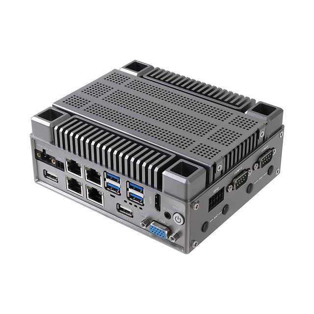 Industrial Fanless Mini PC, Core I5-8250U Mini Computer 2*COM 4*LAN 8*GPIO Mini Desktop Computer Win 10 / Linux Mini PCs