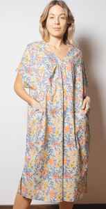 Vestido Kaftán Ligero de Algodón con Estampado Floral, Hecho a Mano, Ropa de Playa de Verano, Moda Femenina - Product Image 2