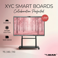 Pizarra Inteligente con Sistema Dual, Pantalla Táctil IFPD de 86 Pulgadas y 4K, 40 Puntos Táctiles, Sistema Android 15, Cámara con Seguimiento de Personas por IA, Windows 11, 16 GB, 256 GB, Color Blanco