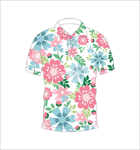 Polo con estampado floral colorido para hombre, camiseta polo de manga corta, informal, transpirable, ligera, ajustada, a la moda, para verano - Product Image 1
