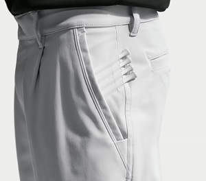 Men's <b>White</b> Pleated Formal <b>Trousers</b> High Waist Cotton Oxford Anti-Wrinkle Summer Wear - Product Image 5