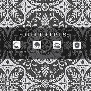 Tappeto da Esterno Reversibile Grigio e Bianco 9FT X 18FT, Impermeabile in Plastica Intrecciata, Portatile per Campeggio RV e Picnic in Giardino - Product Image 6