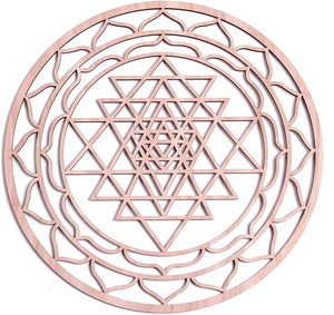Décoration murale en bois Arbre de Vie Géométrie Sacrée, Cercle de Runes, Grille de Cristal, Sous-verre découpé au laser, Artisanat spirituel pour la maison, Géométrie - Product Image 5