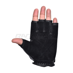 Guantes Tácticos de Medio Dedo al por Mayor, Guantes de Caza Negros con Nudillos Acolchados para Uso en Exteriores, Guantes Tácticos de Cuero Personalizados OEM - Product Image 2