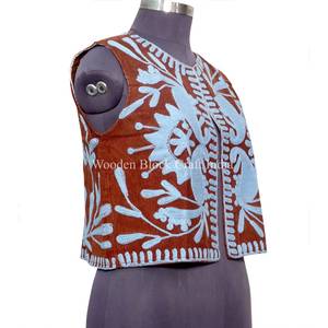 Chaleco estilo bohemio vintage para mujer, de algodón, con bordado indio, de inspiración étnica, para fiestas, con frente abierto. - Product Image 2