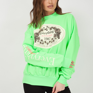 Sweat-shirt pour femme imprimé DTG, mélange de polyester et de coton, col rond décontracté, manches longues, pull personnalisé avec motif graphique, streetwear - Product Image 3