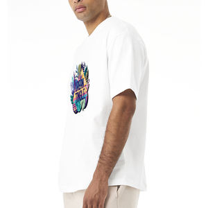 Camiseta Oversize 100% Algodón para Hombre con Logotipo y Diseño Personalizados, Impresión Puff con Logotipo Frontal - Product Image 3