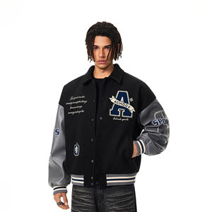 Chaqueta Varsity Vintage Personalizada para Hombre, Color y Logotipo Personalizados, Impermeable, Resistente al Viento, Transpirable, de Lana, Estilo Urbano, Informal, para Invierno - Product Image 5