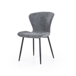 Modern Upholstered Dining <b>Chair</b> Gray Fabric Metal <b>Legs</b> Home Furniture - Product Image 1