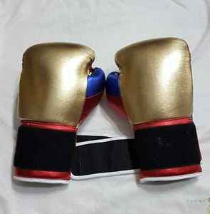 Gants de boxe pour hommes à lacets, finition brillante, couleurs nacrées métalliques, en cuir de vachette extensible, avec paume en latex 12 mm - Product Image 6