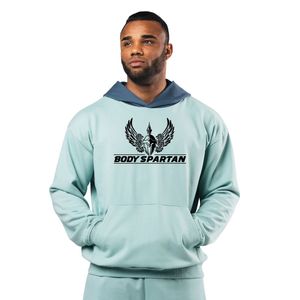 Sweat-shirt à capuche vert menthe pour homme, en molleton épais, à manches longues, décontracté, pour la gym, l'entraînement, le sport et le streetwear - Product Image 1