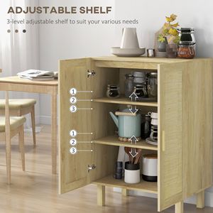 Credenza in Acciaio Inossidabile Stile Rustico/Villa in Rattan con 2 Ante e Ripiani Regolabili - Product Image 5