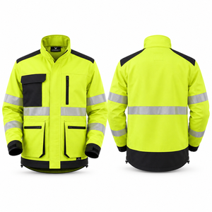 Men's Winter <b>Waterproof</b> <b>Hi</b> <b>Vis</b> Safety <b>Jacket</b> with Long Sleeves Reflective Work-wear for Outdoor Safety <b>Jackets</b> - Product Image 2
