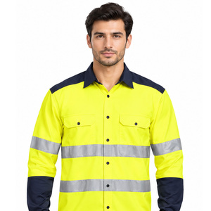 EAZWEARS high vis work <b>shirts</b> for <b>men</b> wholesale supplier manufacturer custom OEM ODM private label bulk order reflective apparel - Product Image 3