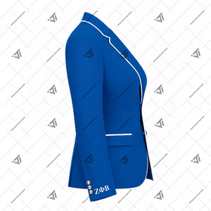 Wholesale Greek Zeta Phi Beta Sorority Clothing Women's Trimmed Single Breasted Blazer Jacket Embroidered Formal Business <b>Coat</b> - Product Image 2