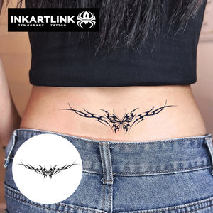 สติกเกอร์ลาย<span class=keywords><strong>สัก</strong></span><span class=keywords><strong>ผีเสื้อ</strong></span>ชนเผ่า INKARTLINK สไตล์ Y2K ลายโทเท็มบริเวณหลังส่วนล่าง สมุนไพร ติดทนนาน 15 วัน ลายสักกึ่งถาวรสำหรับตกแต่งร่างกาย บริเวณเอว ขายส่ง - Product Image 1