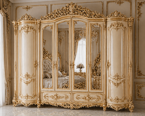 <b>Round</b> Shape Wooden Carved Bed for King Palace French Style Fancy Wooden Bed With Side <b>Stools</b> Queen Size Wooden Bed Set - Product Image 6