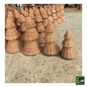 Adornos de árbol de Navidad de ratán tejido, artesanía vietnamita auténtica para decoración festiva de temporada y decoración de habitaciones. - Product Image 6