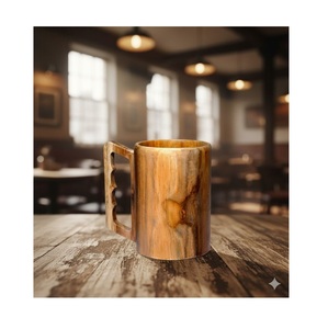 แก้วไม้ทำมือแบบดั้งเดิม ยอดนิยมสูง แก้วน้ำไม้ธรรมชาติ แก้วกาแฟรักษ์โลก ดีไซน์เรียบง่าย - Product Image 1