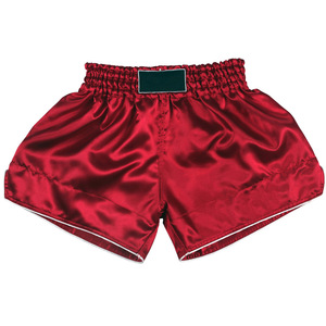 Pantalones Cortos de Boxeo Personalizados para Hombre, de Satén Rojo, Cintura Alta, Cierre Elástico, Color Sólido, Estilo Casual, Transpirables, de Poliéster - Product Image 1