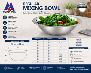 Vente en gros en usine de différentes tailles de mélange de salade de fruits et légumes en acier inoxydable, bol de service de vaisselle - Product Image 3