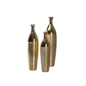 Vase à fleurs moderne décoratif en fer avec finition dorée brillante Vase à fleurs indien fait à la main pour une utilisation polyvalente - Product Image 1