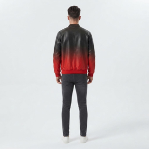 Men's PU Leather Varsity <b>Jacket</b> Premium Letterman Stylish Warm Men Vintage Leather <b>Jacket</b> for Winter Leather <b>Red</b> Black Gradient - Product Image 5